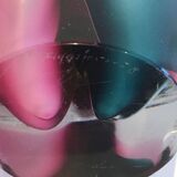 Multicoloured shell glass vase signed Flygsfors, 1956