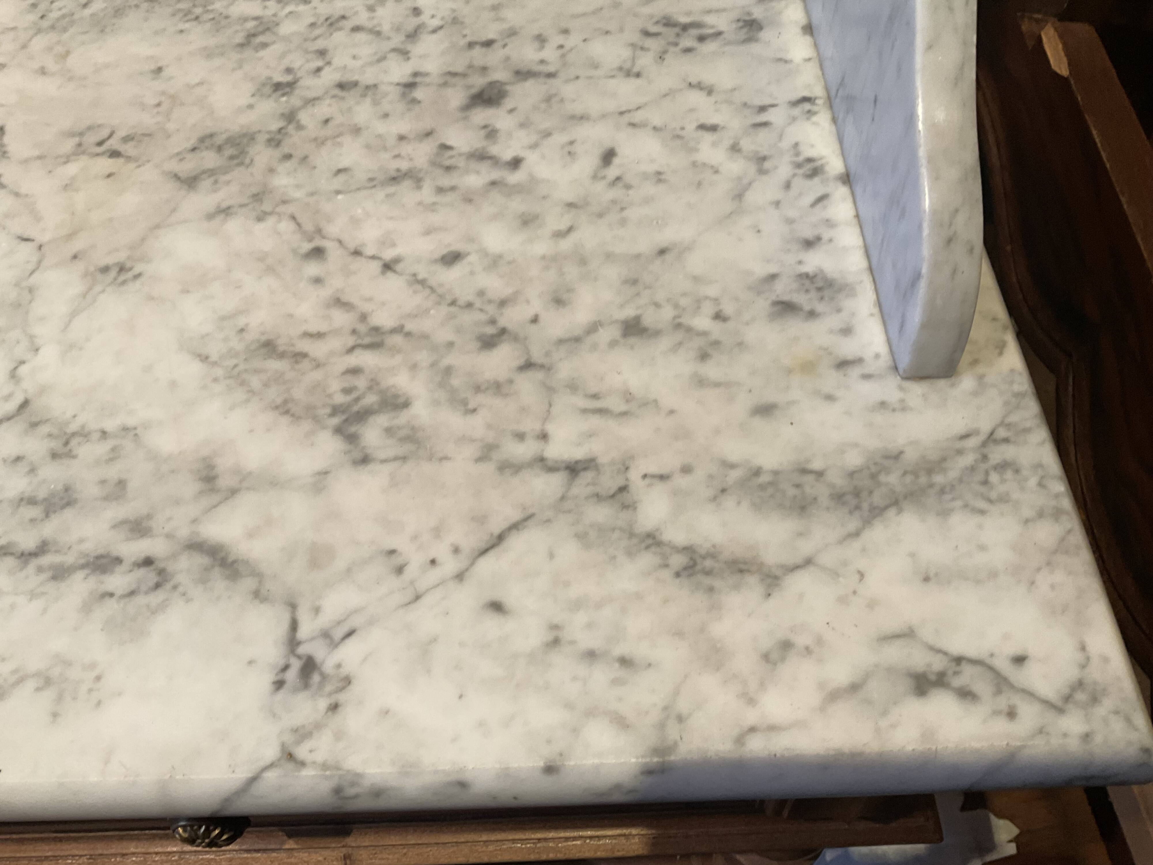 Louis Philip style marble top dressing table or dressing table with walnut base