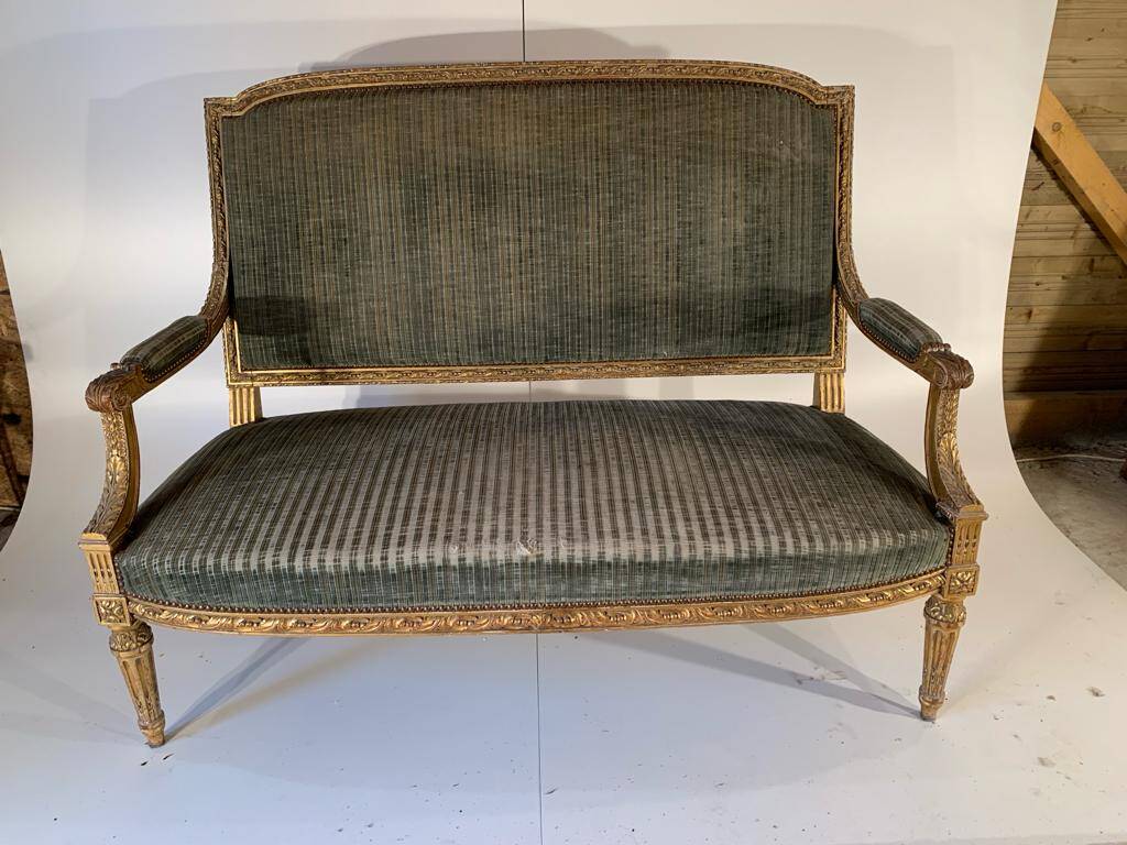 Salon complet: 1 canapé et 3 fauteuils 19ème