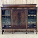 English 3-door mahogany bookcase from the 1950s