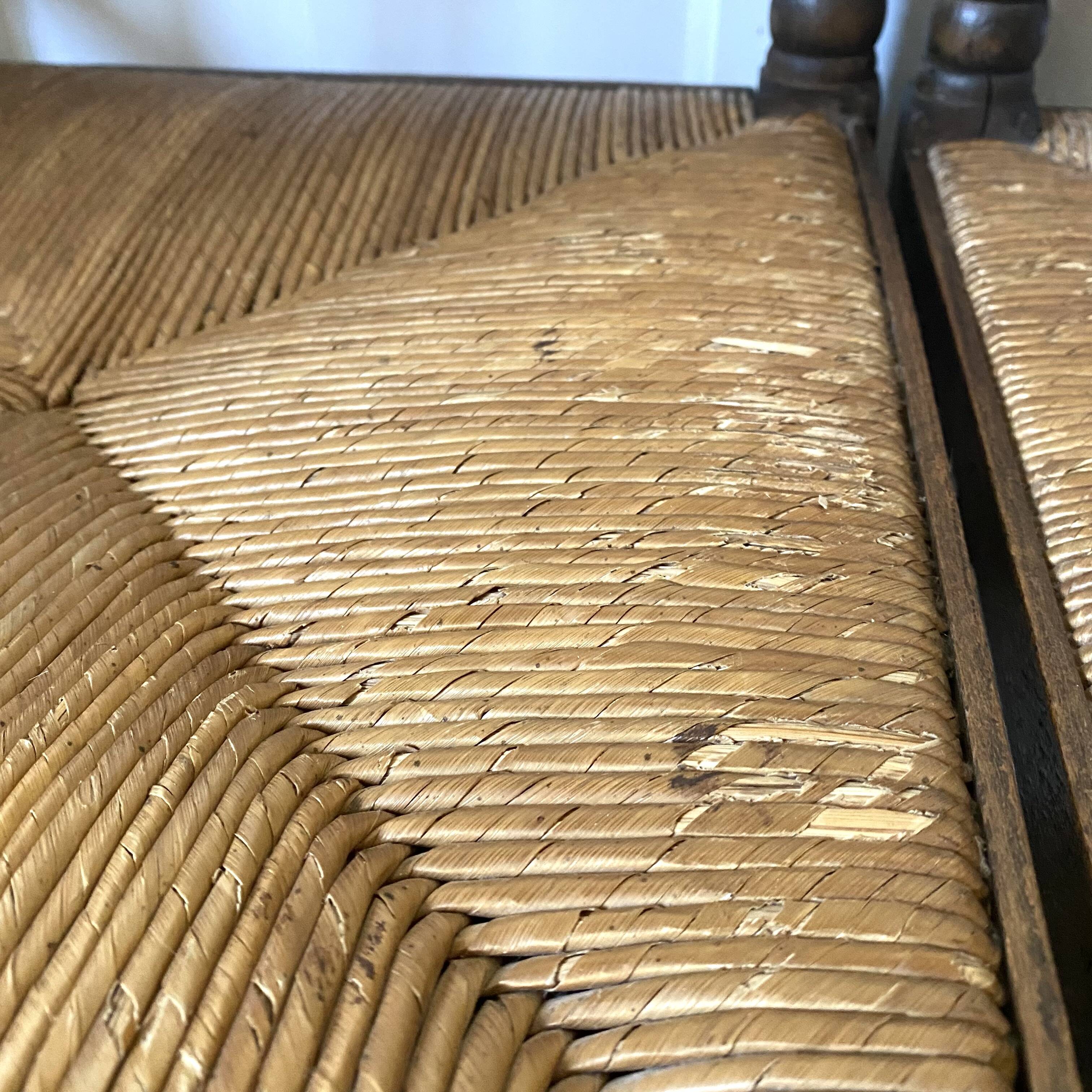Pair of turned wood corner chairs, fireside chairs