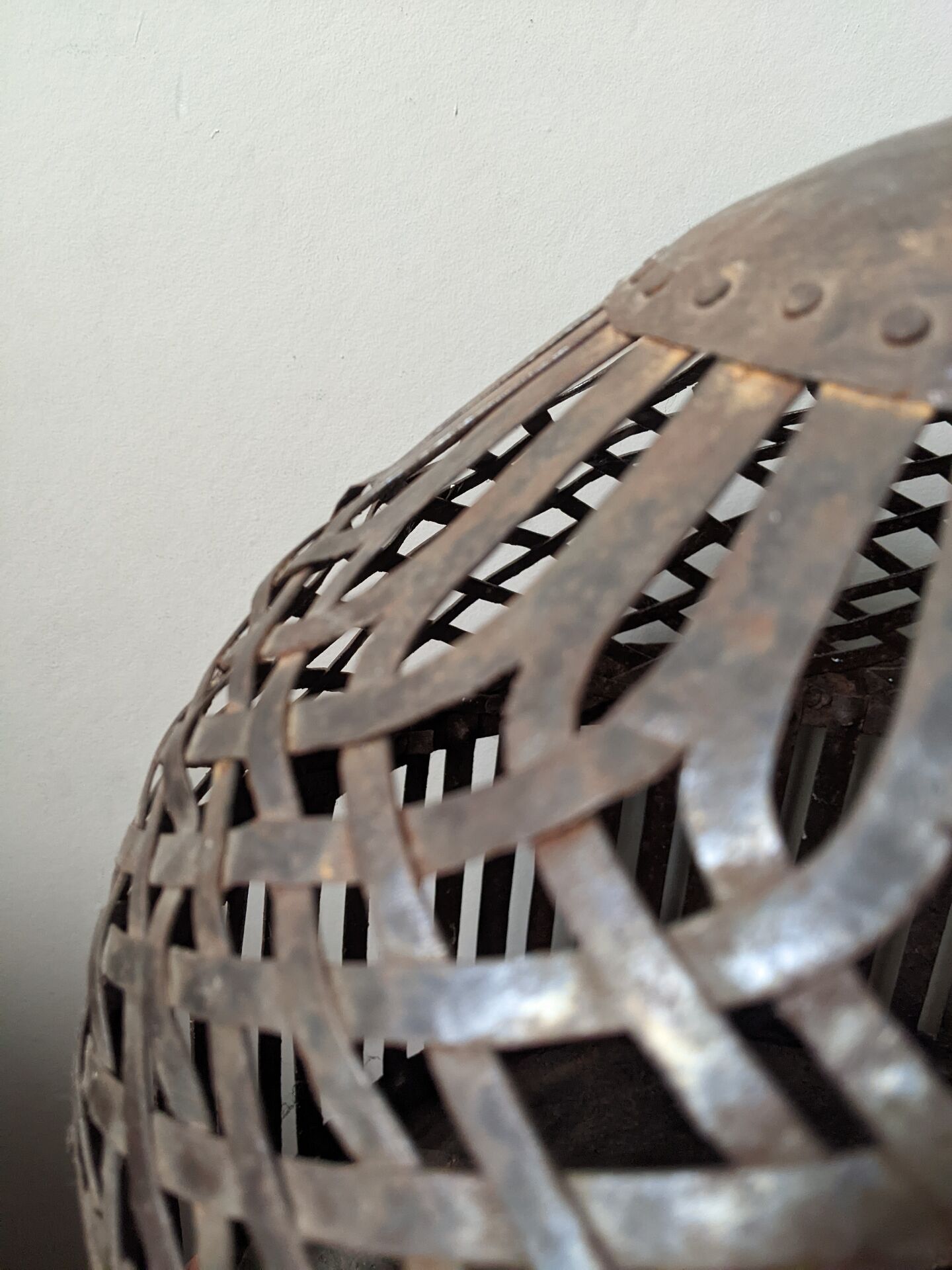 Wrought iron birdcage handmade in India.