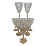 Set of 8 engraved wine glasses