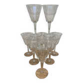 Set of 8 engraved wine glasses