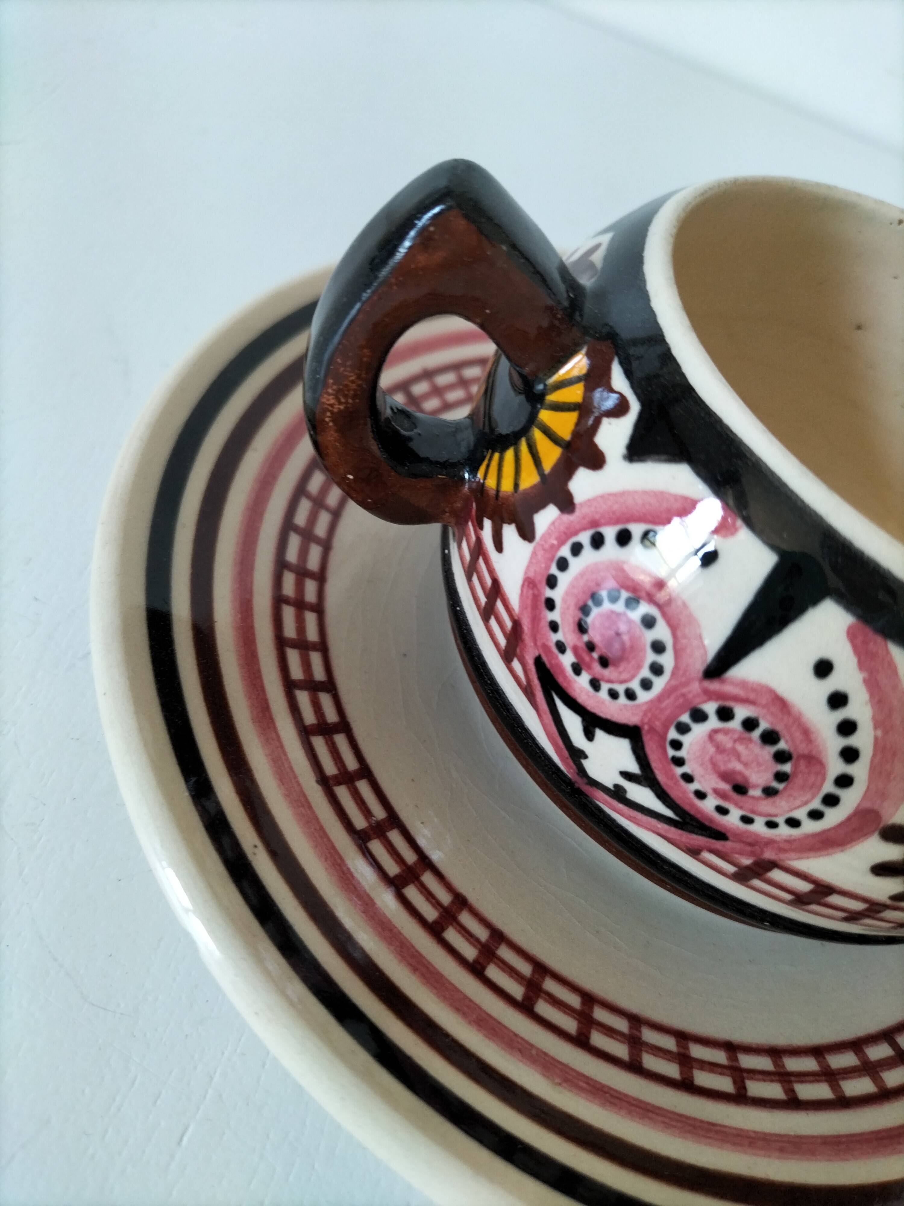 Cup and saucer Paul Fouillen – Quimper – 1950s