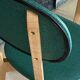 Paire de chaises vintage skaï vert pieds compas