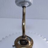 Applique en opaline, bronze, laiton et porcelaine, début XXème