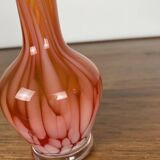 Soliflore en verre soufflé dans les tons rouge/orangé