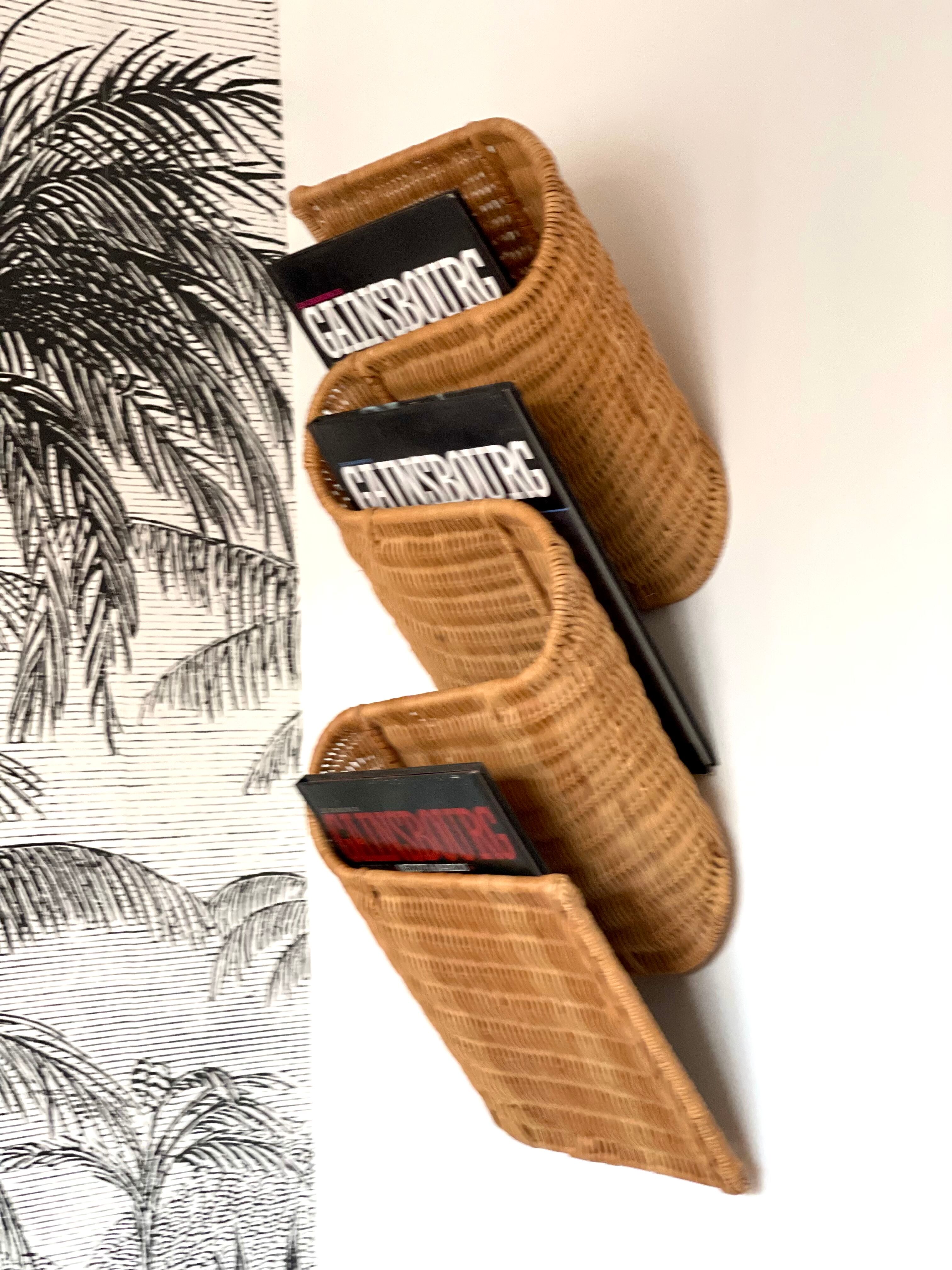 Rattan magazine holder 1970