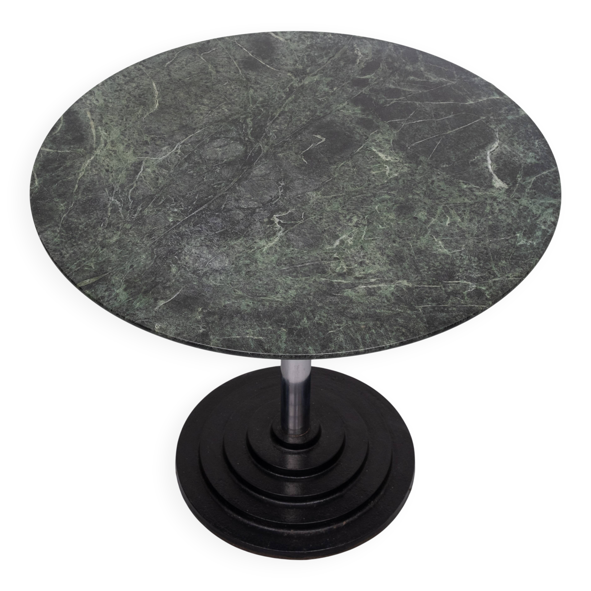 round Green Marble dining table 1980s Italy