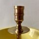 Large vintage brass and yellow glazed ceramic candle holder-ashtray