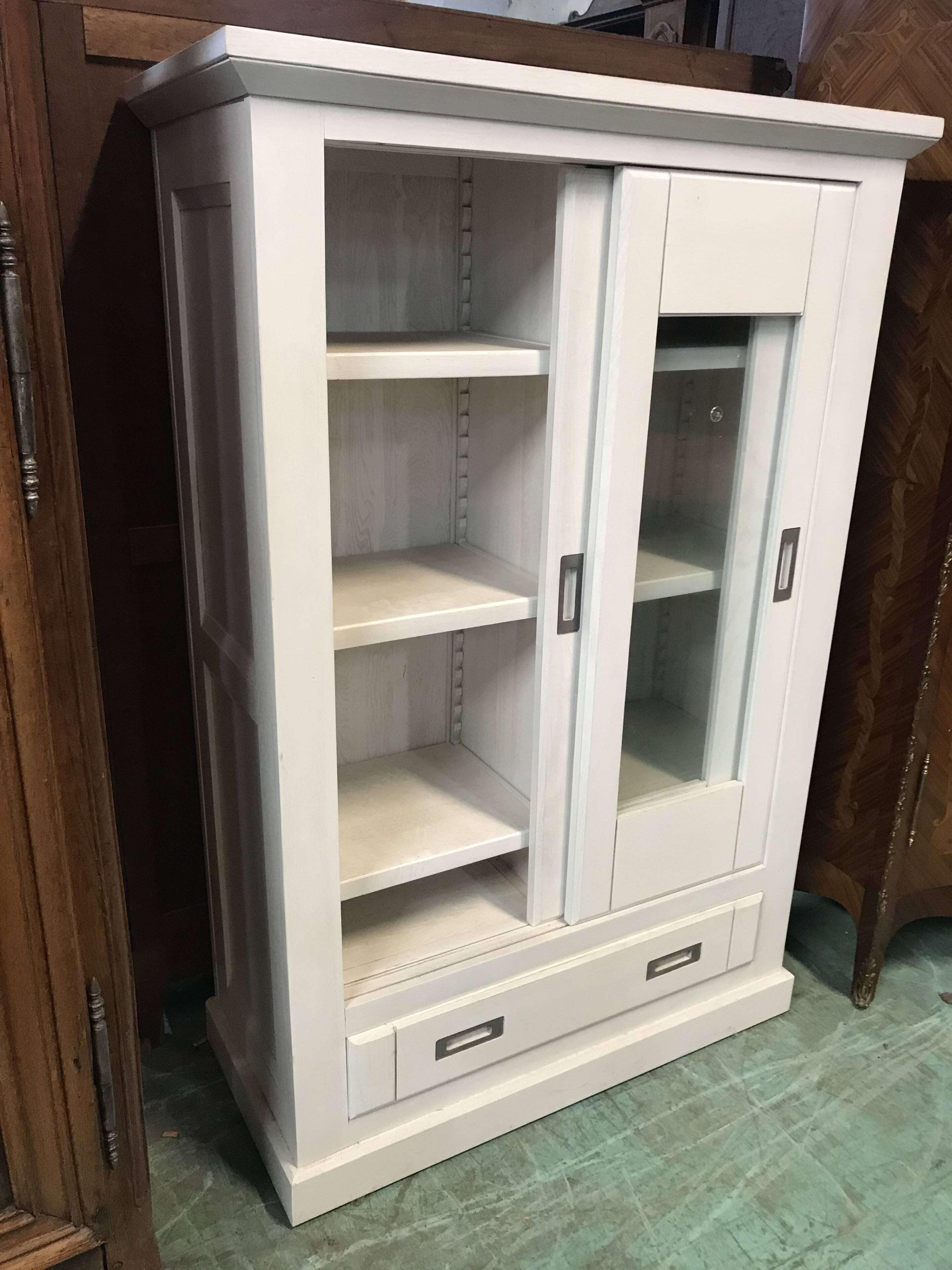 White oak display cabinet