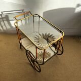 Bar cart in faux bamboo attributed to Maison Jansen.