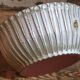 Vintage fluted enameled earthenware potter's salad bowl