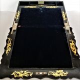 Burgauté writer with gilding, decorations painted with flowers, Napoleon III era