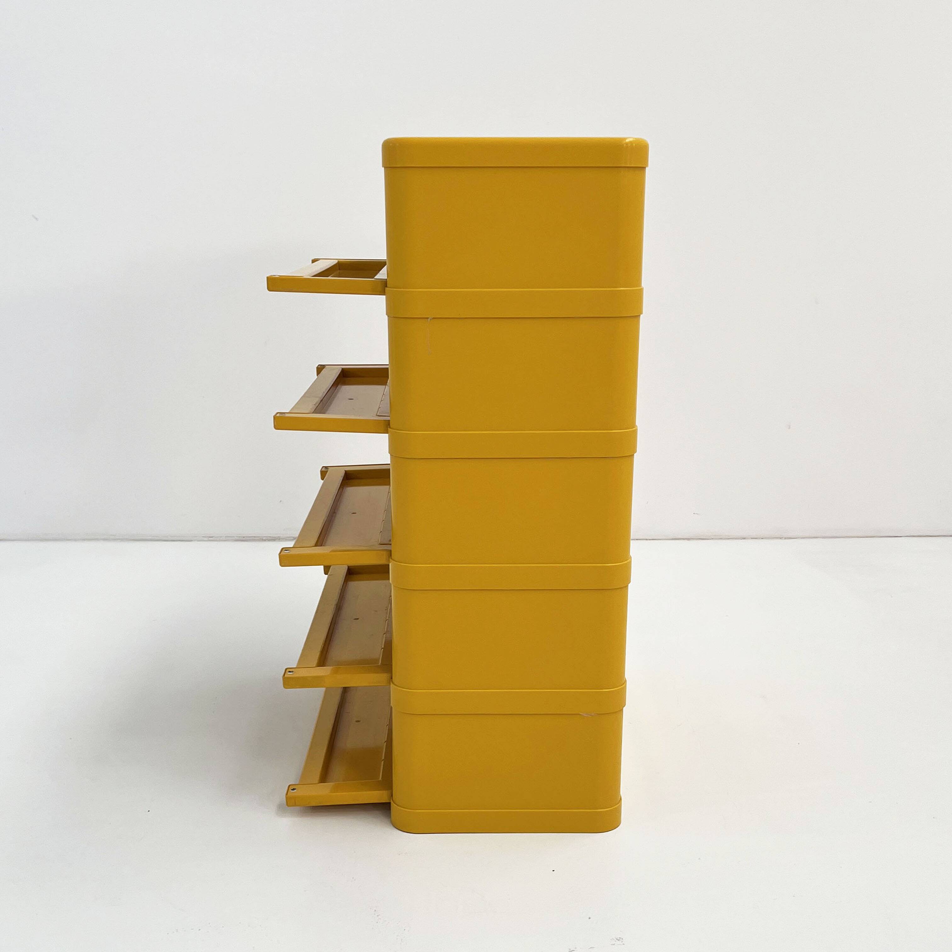 Yellow cabinet model "4964" by Olaf Von Bohr for Kartell, 1970
