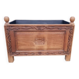 Antique solid teak flower pot