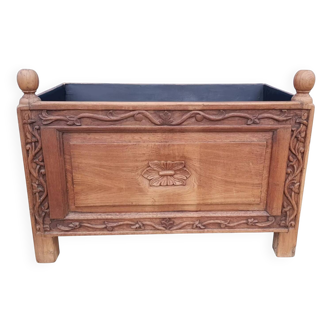 Antique solid teak flower pot