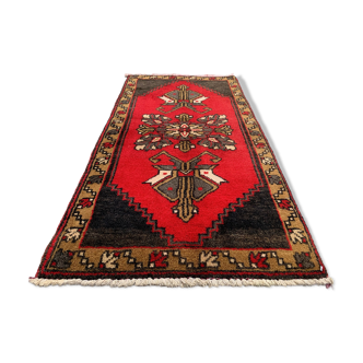 Small Vintage Turkish Rug 104x52 cm, Short Runner, Tribal, Shabby Chic