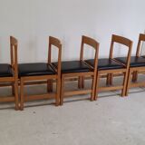 Set of six wooden chairs