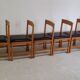 Lot de six chaises en bois