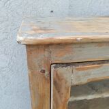 Antique wooden bathroom cabinet patinated