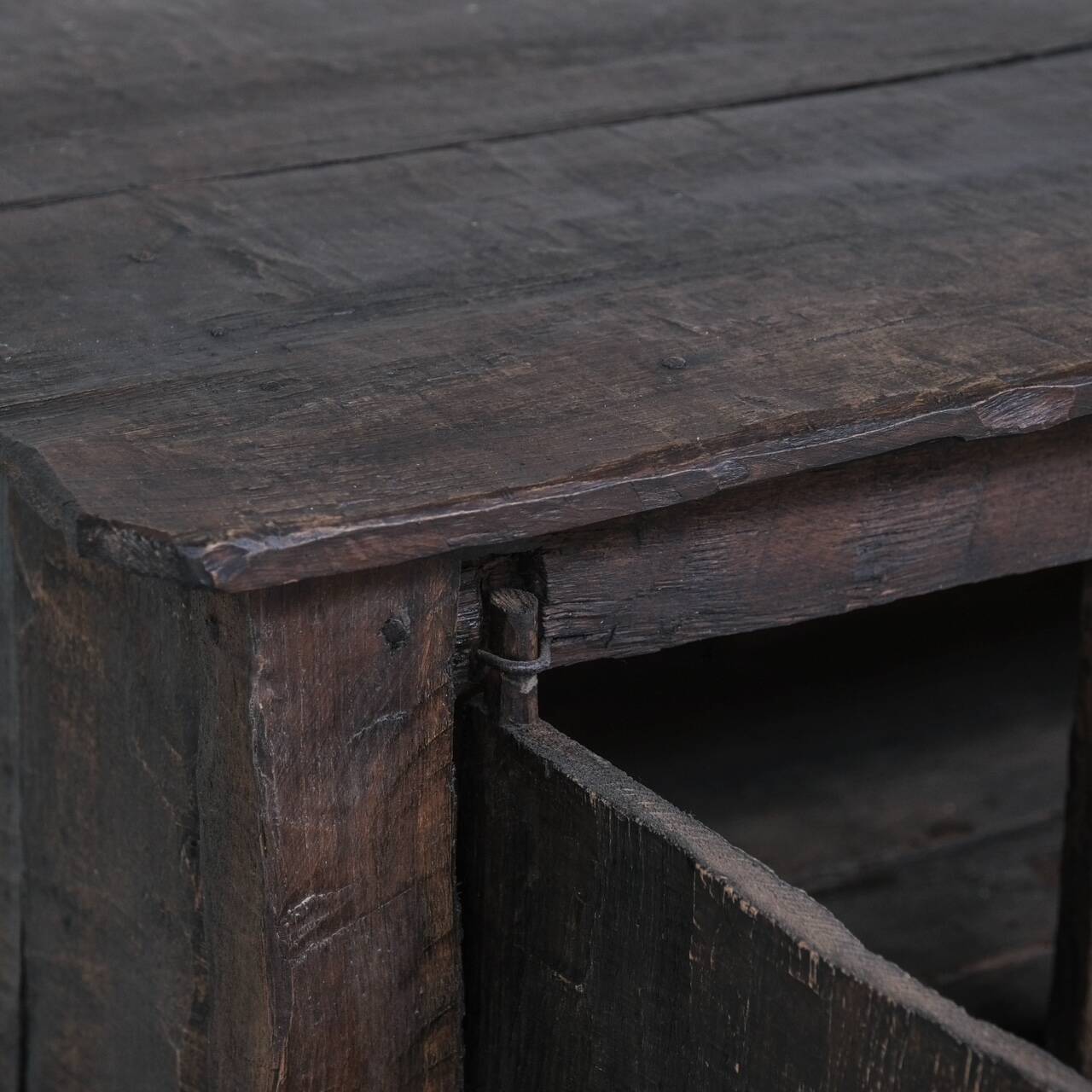 Antique Primitive Wooden Side Cabinet or Console