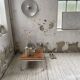 Table basse noyer et chrome moderniste