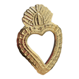 Miroir coeur en laiton type ex-voto habibi