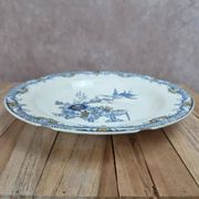 Assiette creuse en terre de fer polychrome Creil Montereau Kyoto,