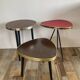 Trio of tripod side tables, 1960s-70s