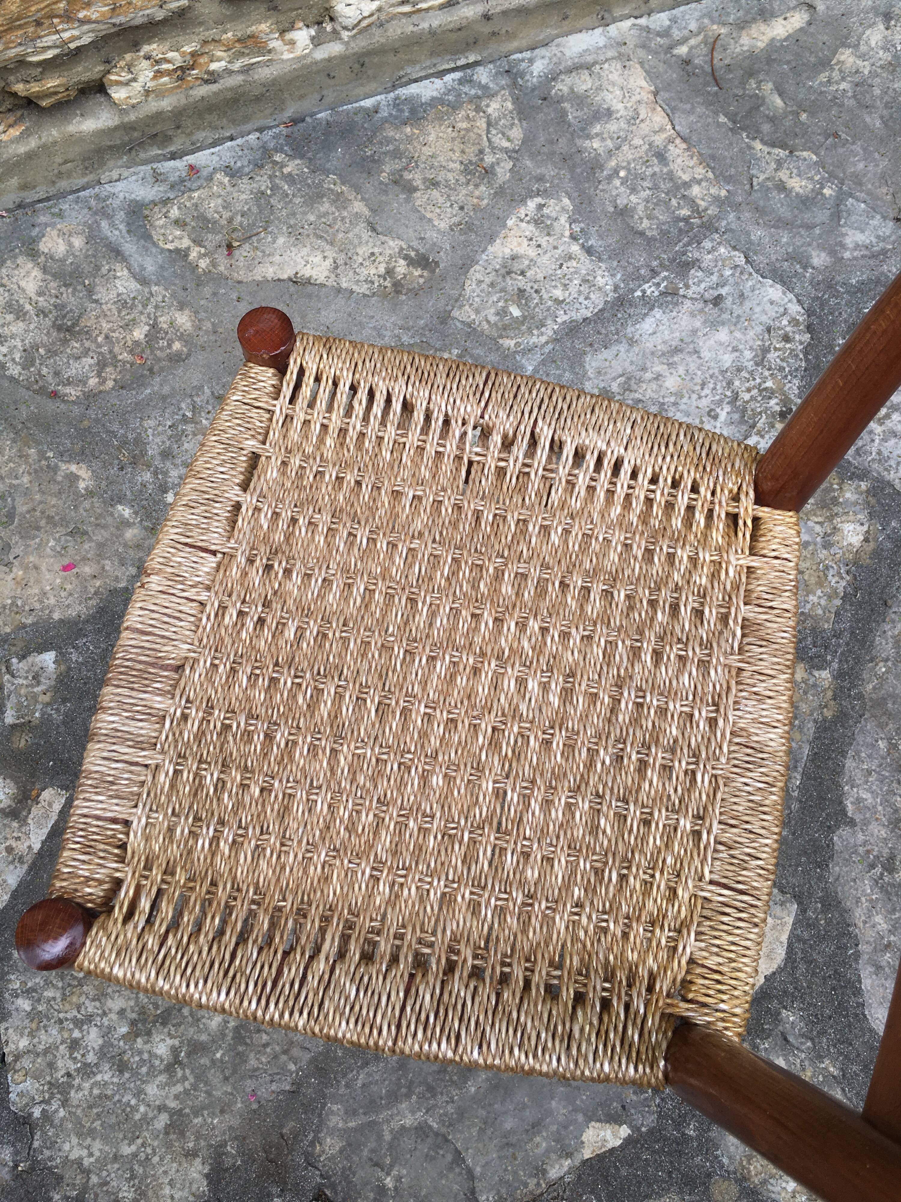 Italian chair in rope and wood
