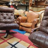 Scandinavian tilting and rotating armchair