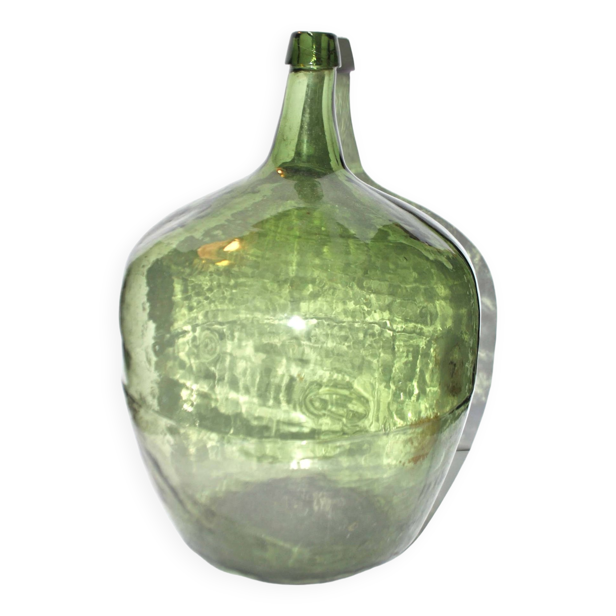 Large demijohn carboy 25l green glass bottle h52cm