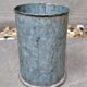 Vintage Galvanised Zinc Flower Pot / Grain Measure