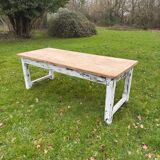 Farmhouse table with built-in storage