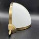 Pair of corner sconces in golden brass and matt opaline
