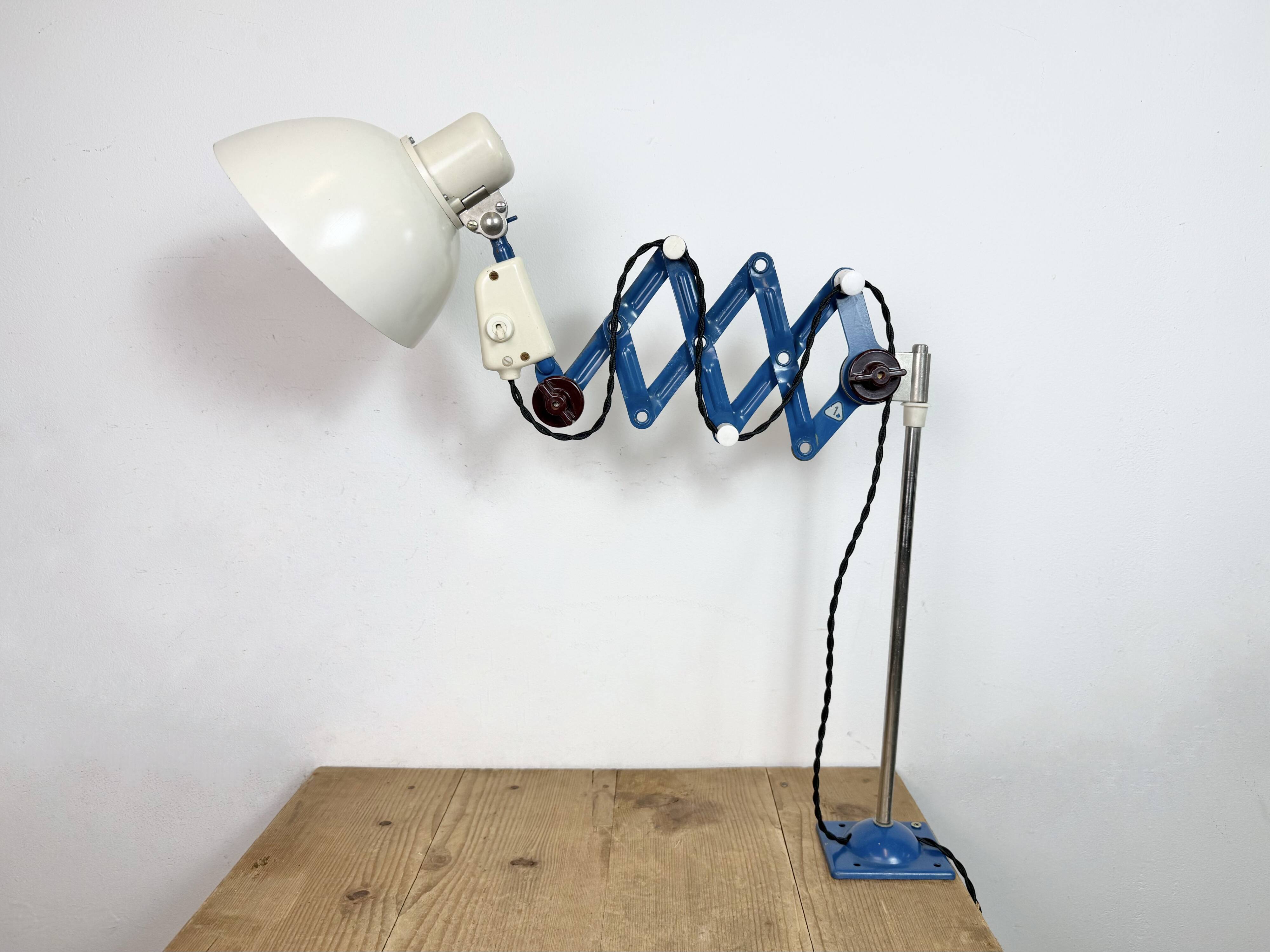 Industrial East German Scissor Lamp from VEB Zweckleuchtenbau Dresden, 1950