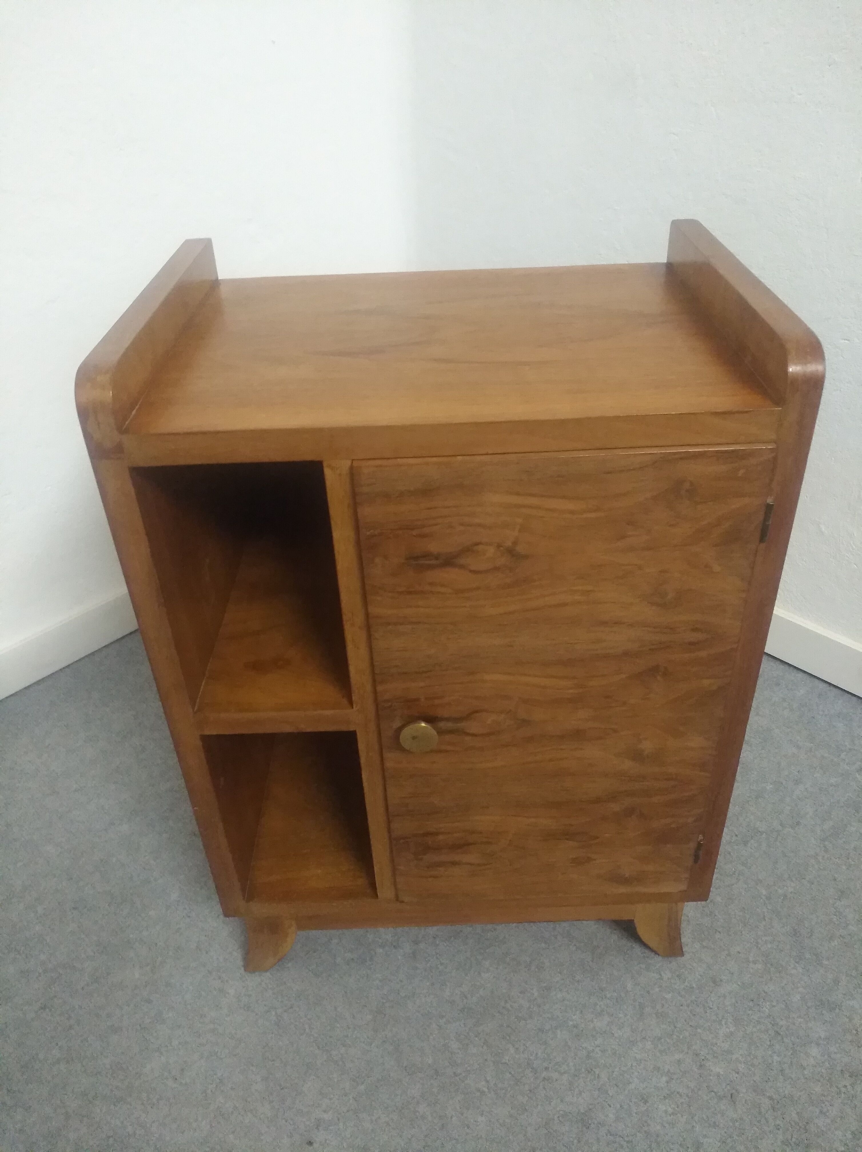 Art Deco walnut bedside table