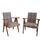 Pair of solid oak armchairs, 1950s.