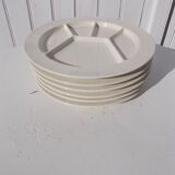 Set of 6 plates with fondue or compartments