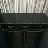 Napoleon III showcase lacquered black and gilded bronze