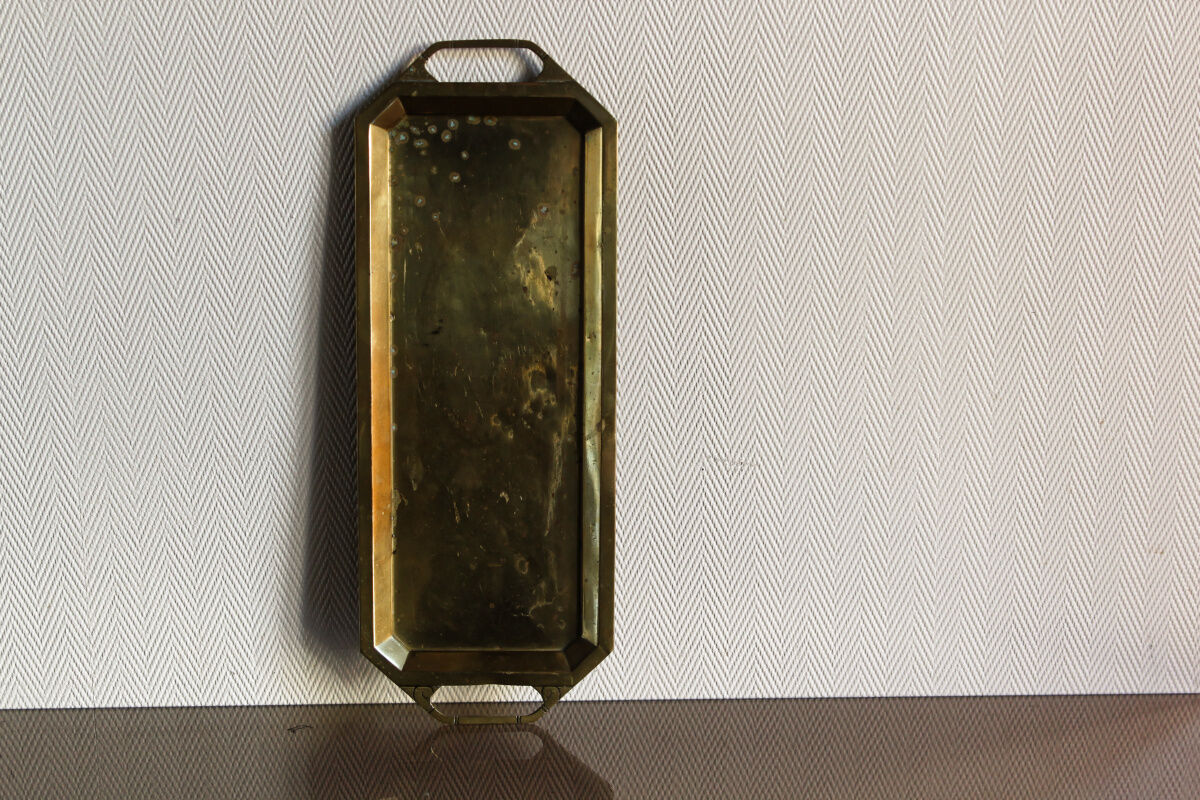 Art deco brass tray