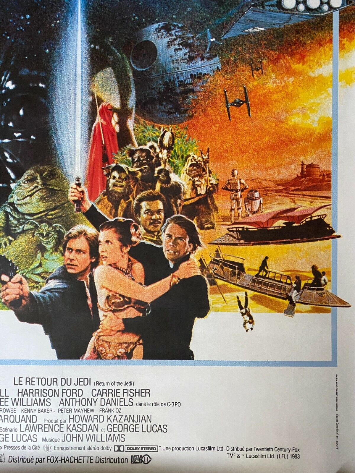 Original movie poster canvas "Return of the Jedi" Star Wars 120x160cm 1983