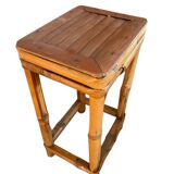 Vintage bamboo and rattan stool