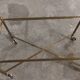 Rolling coffee table in vintage gilded bronze