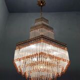 Italian Liberty Style Murano Glass Rod Chandelier, 1960s