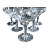 6 anciennes coupes à champagne – Verre soufflé