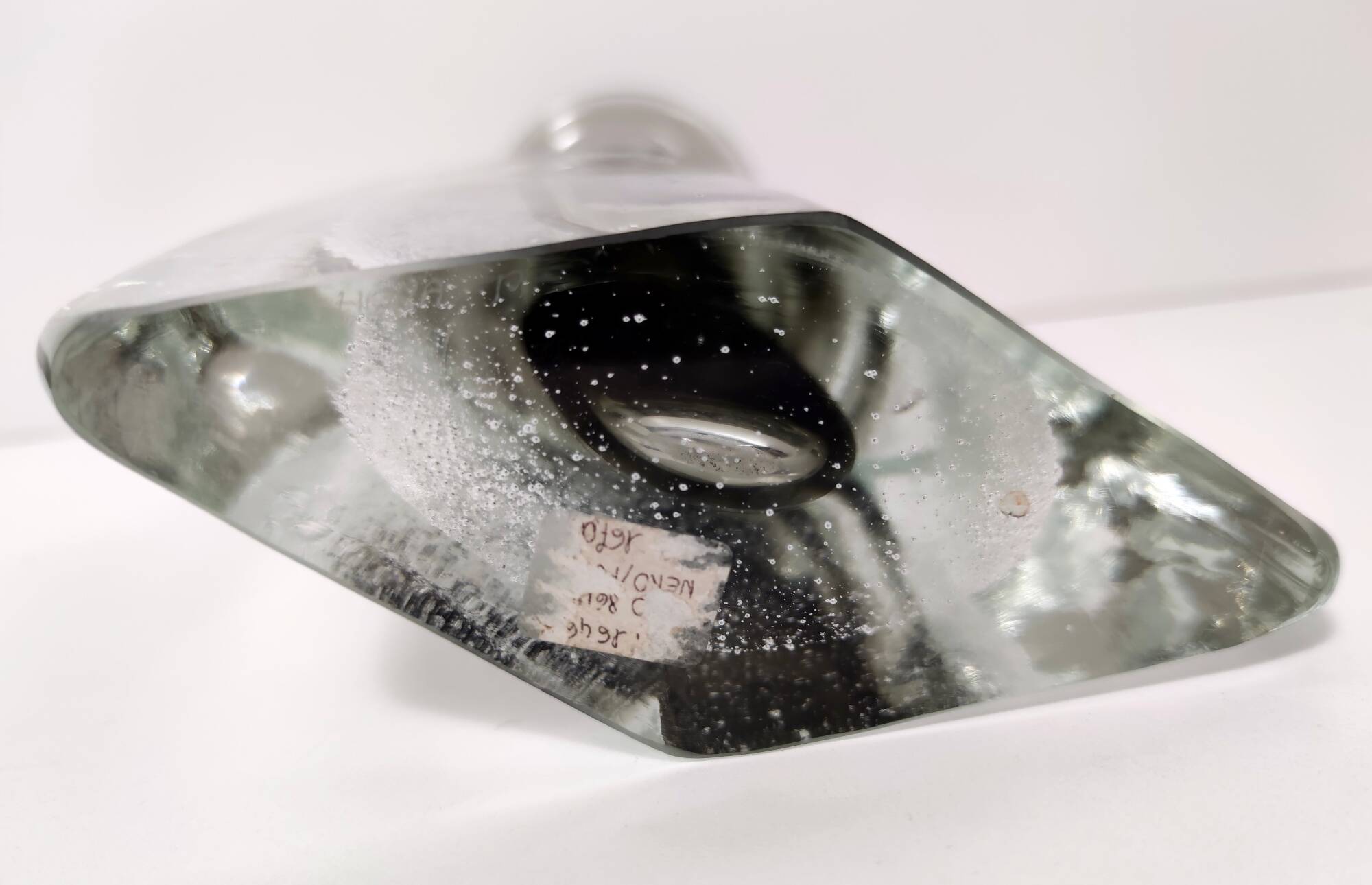 Transparent and Grey Sommerso Murano Glass Vase by Hora P