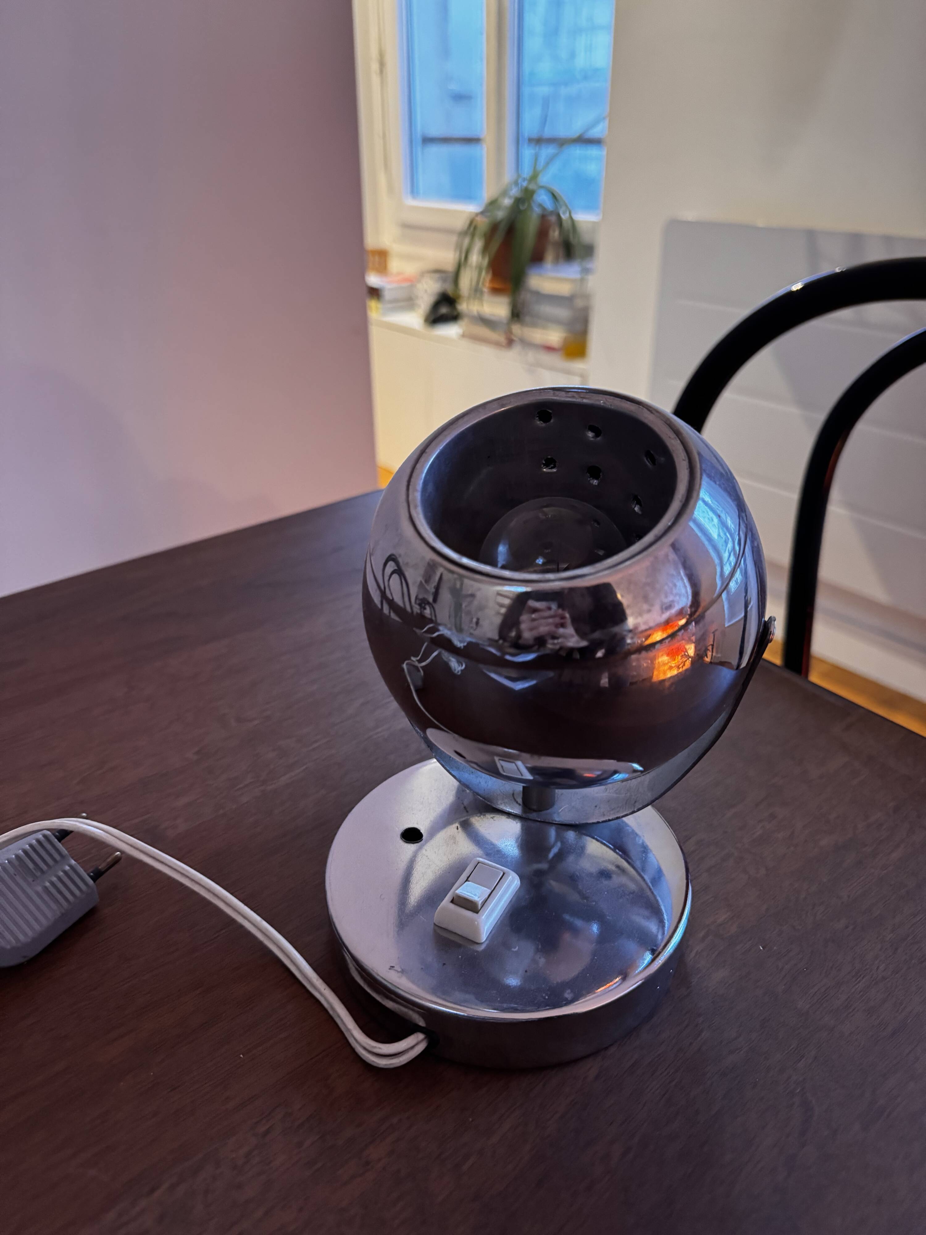 Adjustable chrome spot lamp Space Age – 1970s